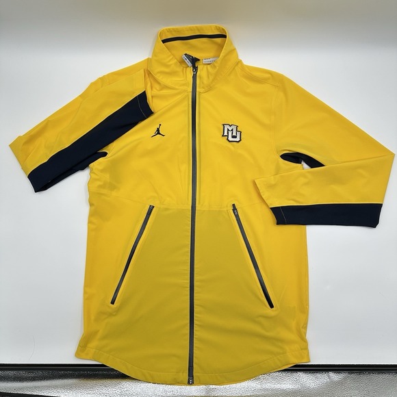 Nike Jackets & Blazers - Air Jordan Marquette Golden Full Zip-Up Sideline Jacket Mens Large Dri-FIT Gold